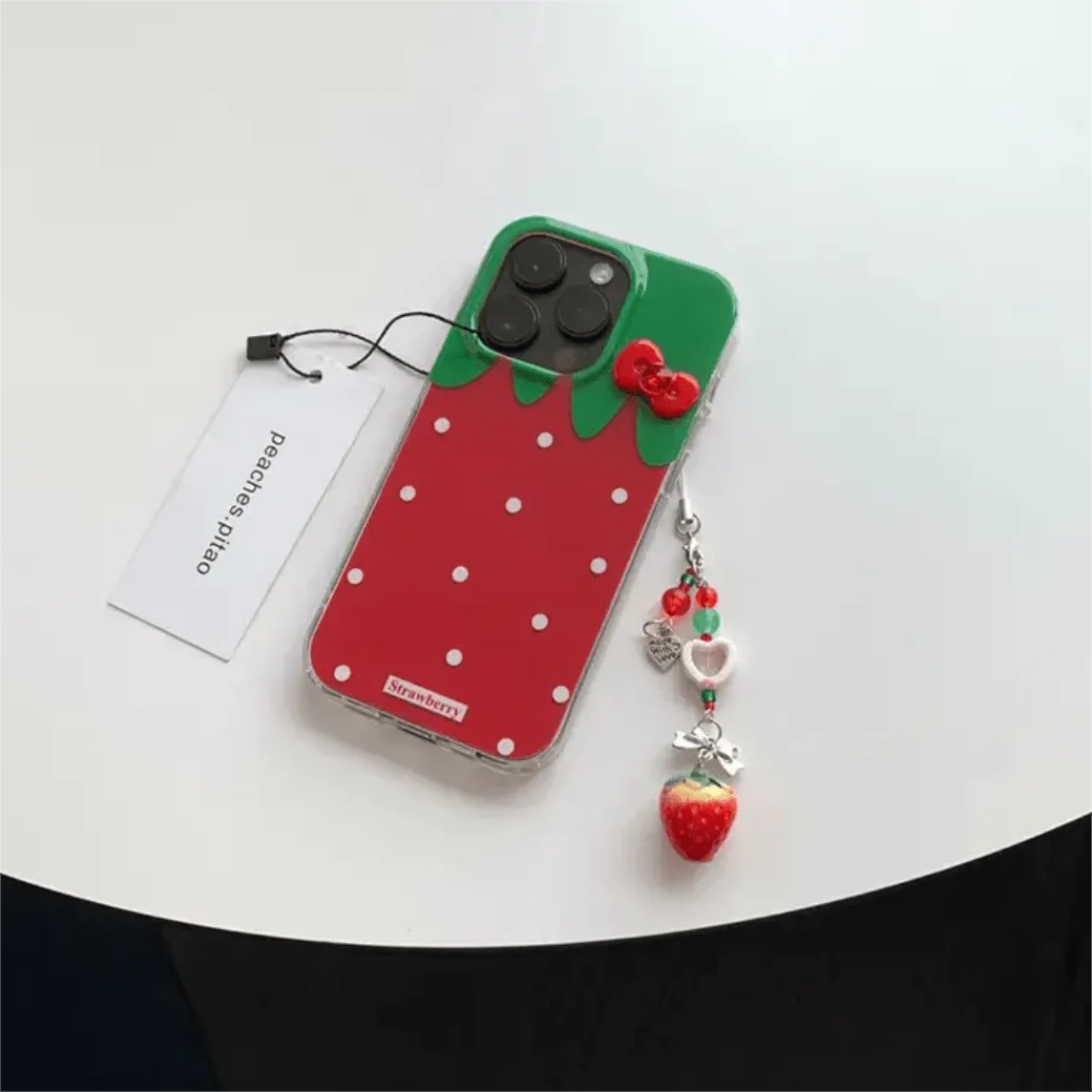 Strawberry Crystal Bowknot iPhone Case