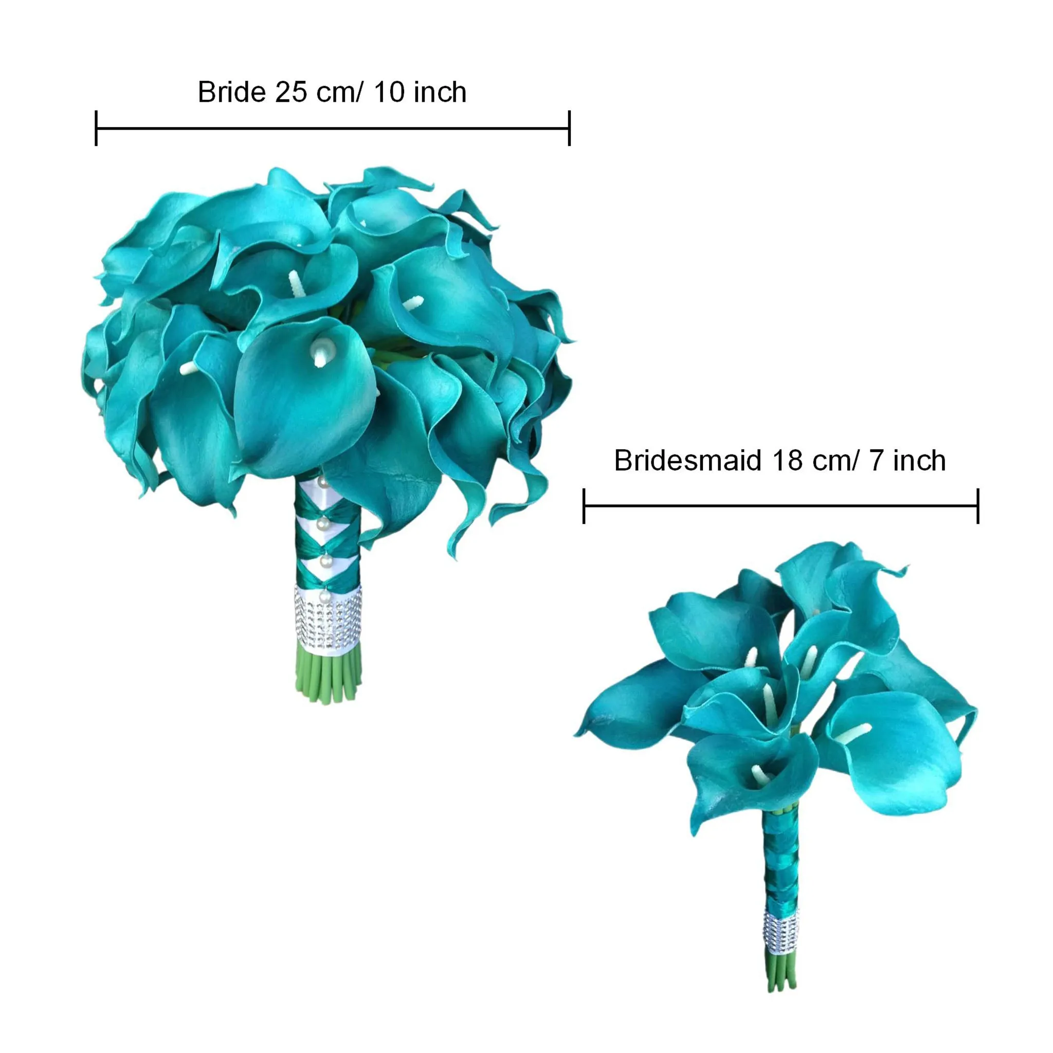 Teal Wedding Bouquets for Bridal Bridesmaids
