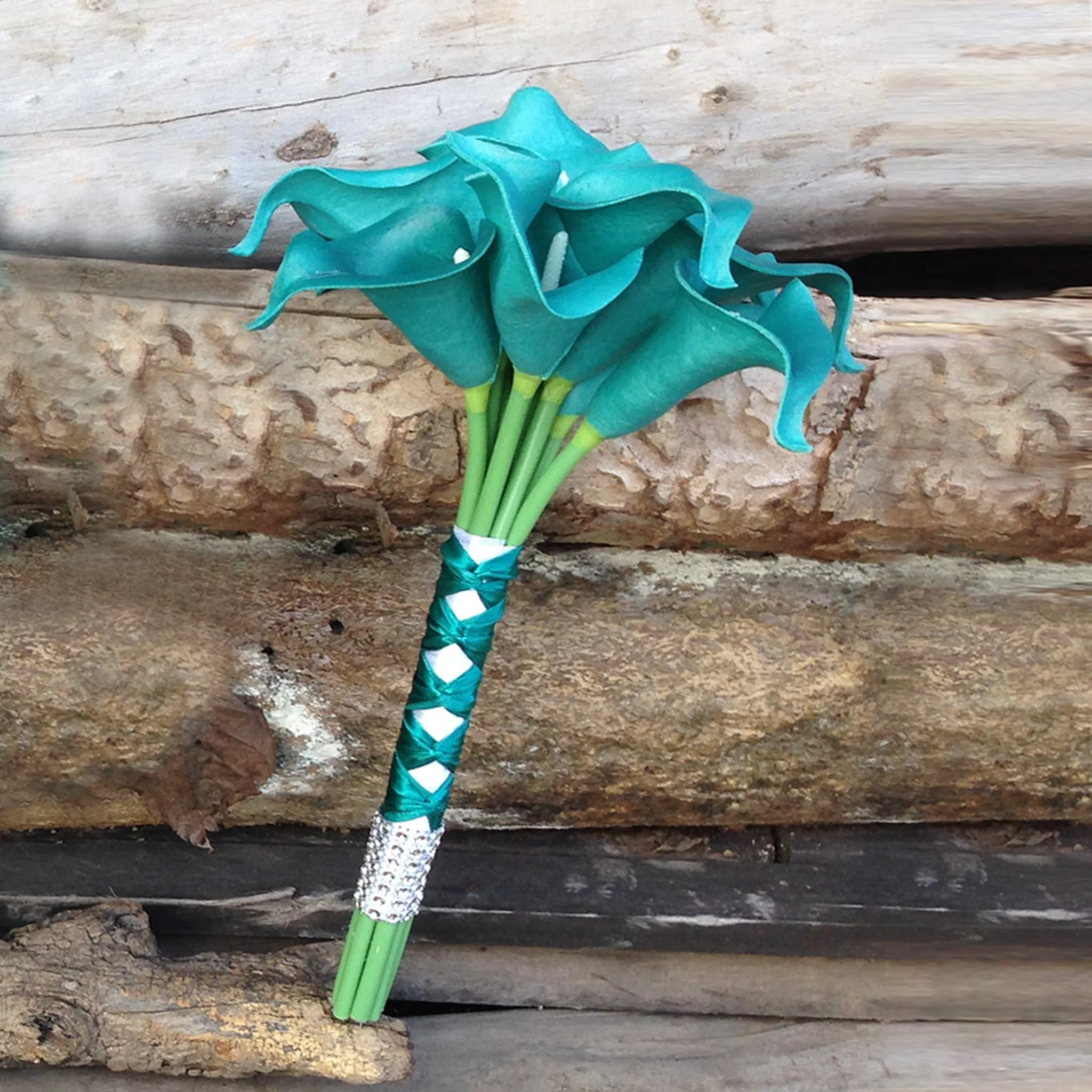 Teal Wedding Bouquets for Bridal Bridesmaids