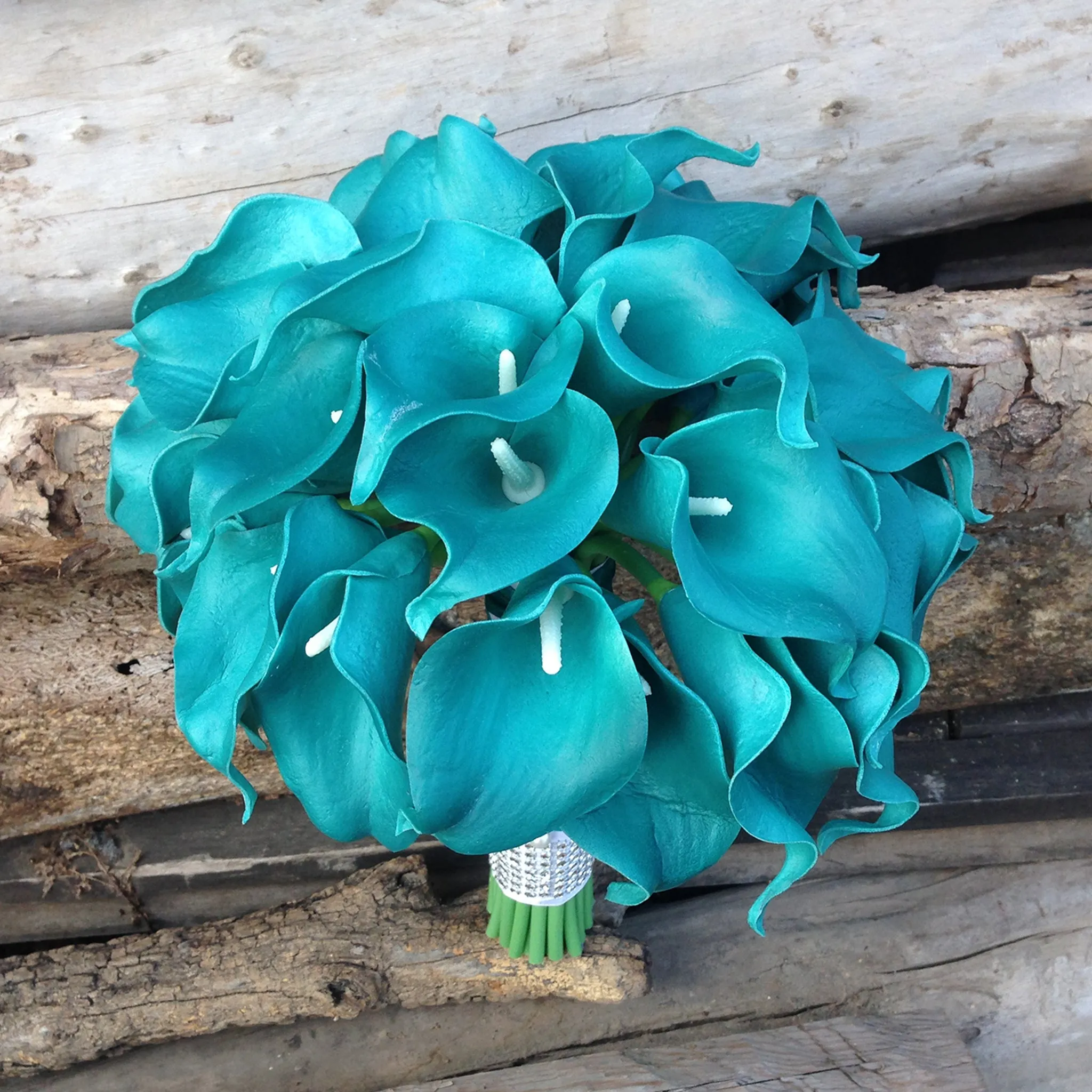 Teal Wedding Bouquets for Bridal Bridesmaids