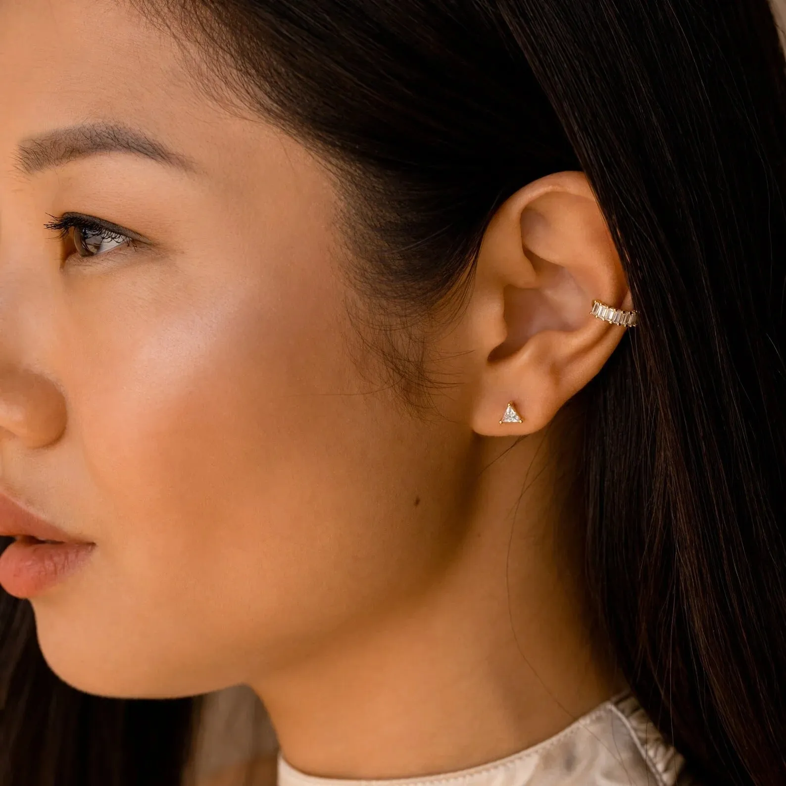 That's the Point Triangle Zircon Ear Studs
