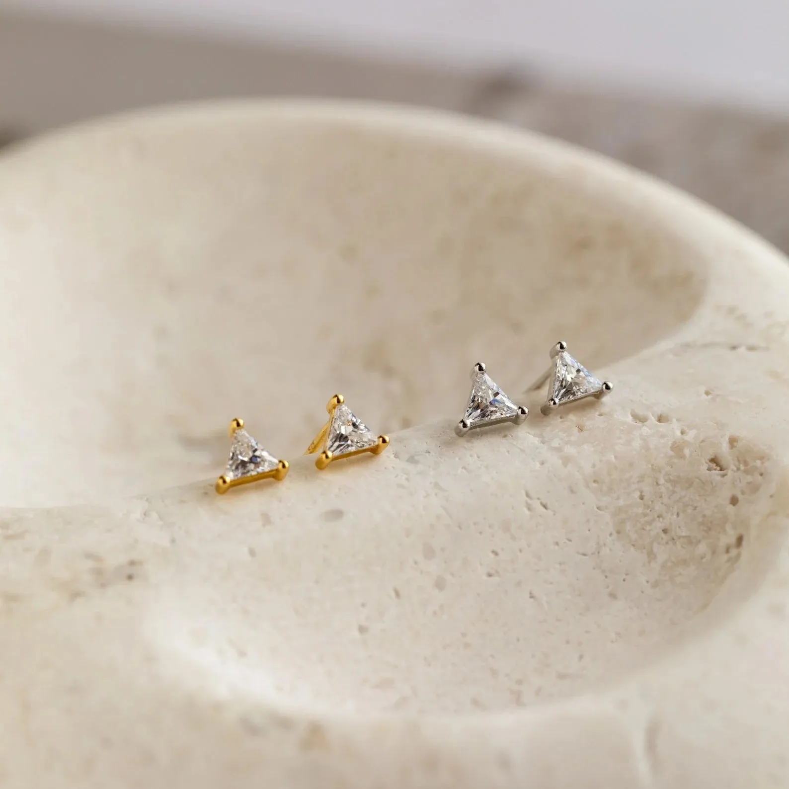 That's the Point Triangle Zircon Ear Studs