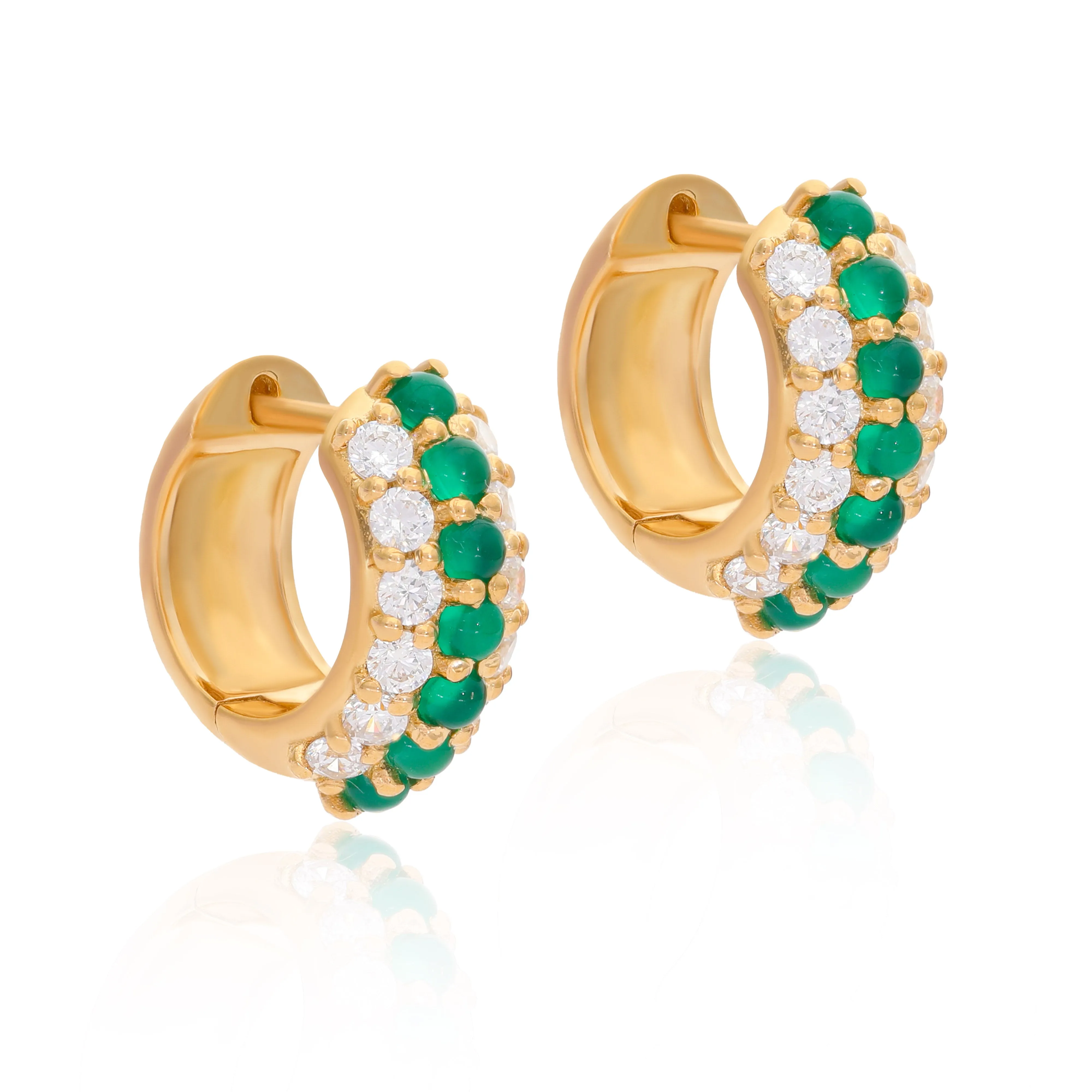 Timeless Sparkle Huggies - Green Onyx