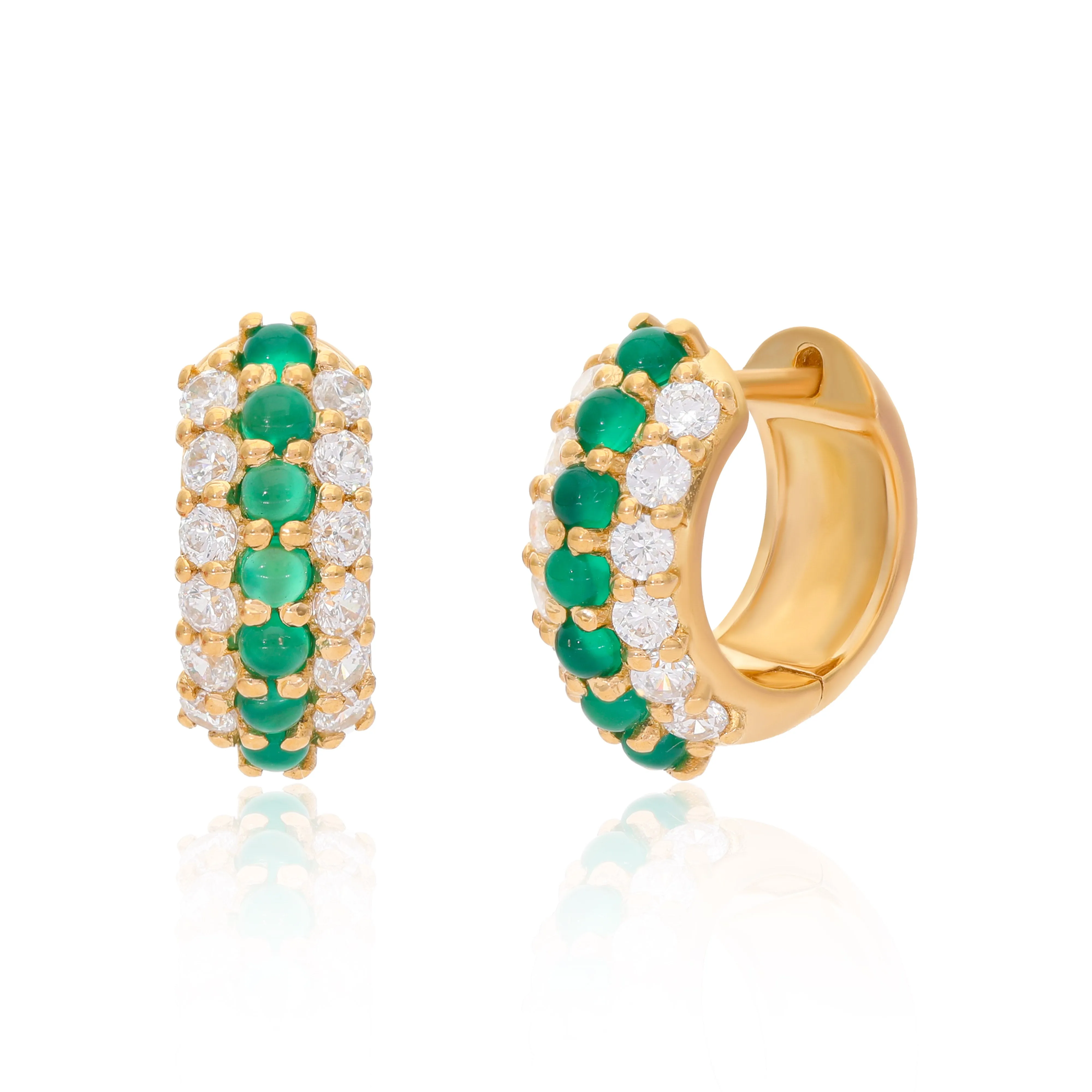 Timeless Sparkle Huggies - Green Onyx