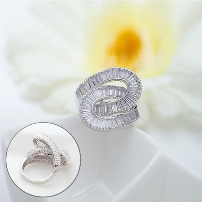 Together Forever Baguette Ring 2 Infinity Loops In 1