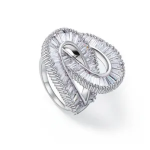 Together Forever Baguette Ring 2 Infinity Loops In 1