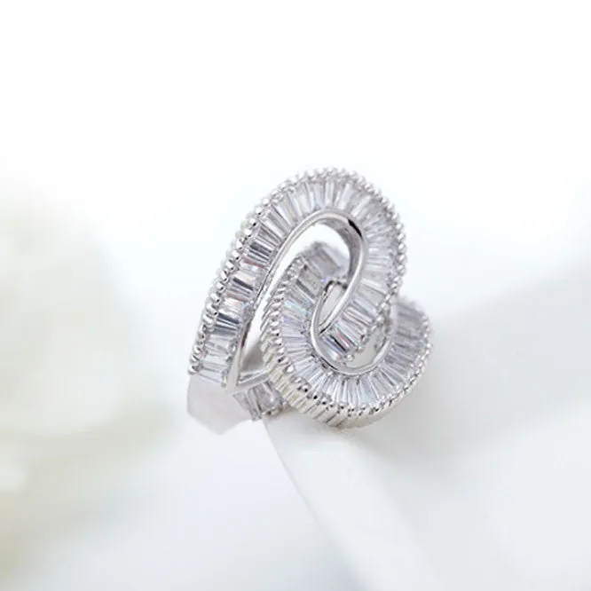 Together Forever Baguette Ring 2 Infinity Loops In 1