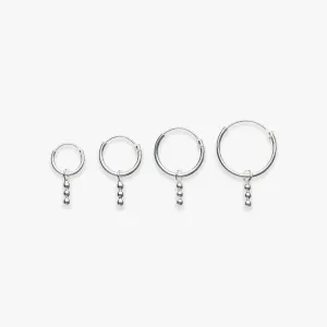 Triple Dot pendant earring silver