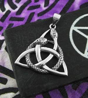 Triquetra Knot With Ouroboros Pendant