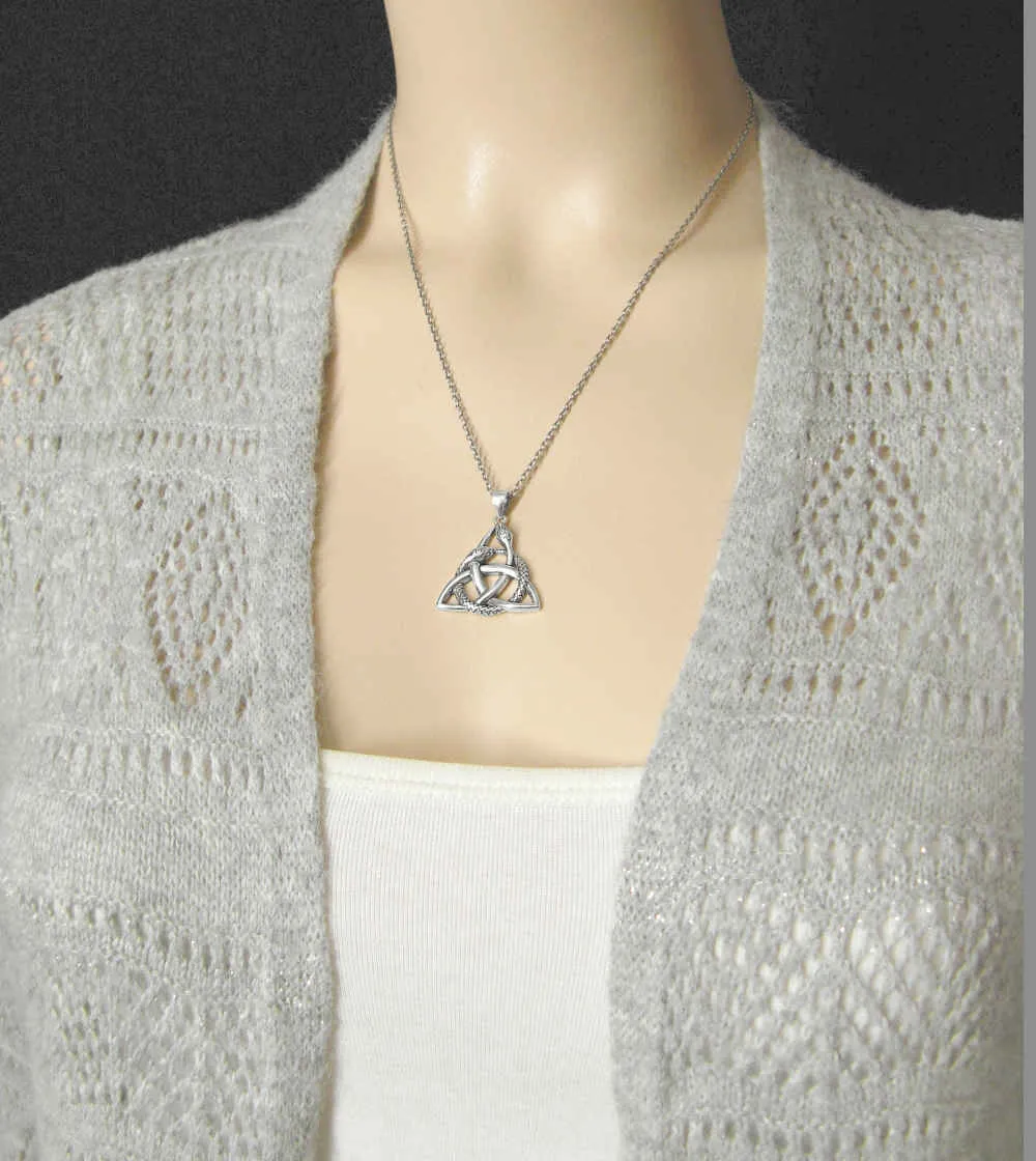 Triquetra Knot With Ouroboros Pendant