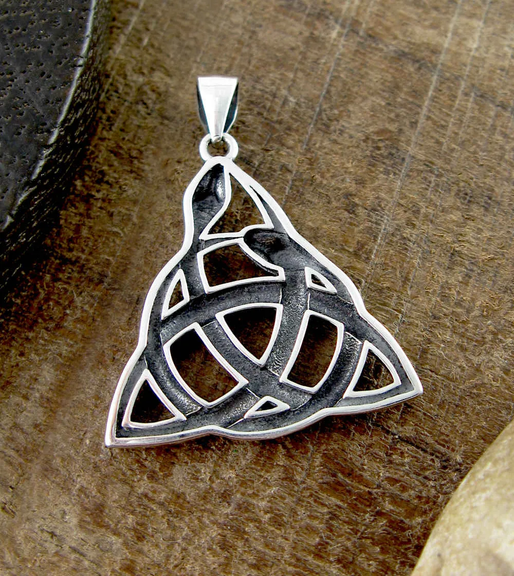 Triquetra Knot With Ouroboros Pendant