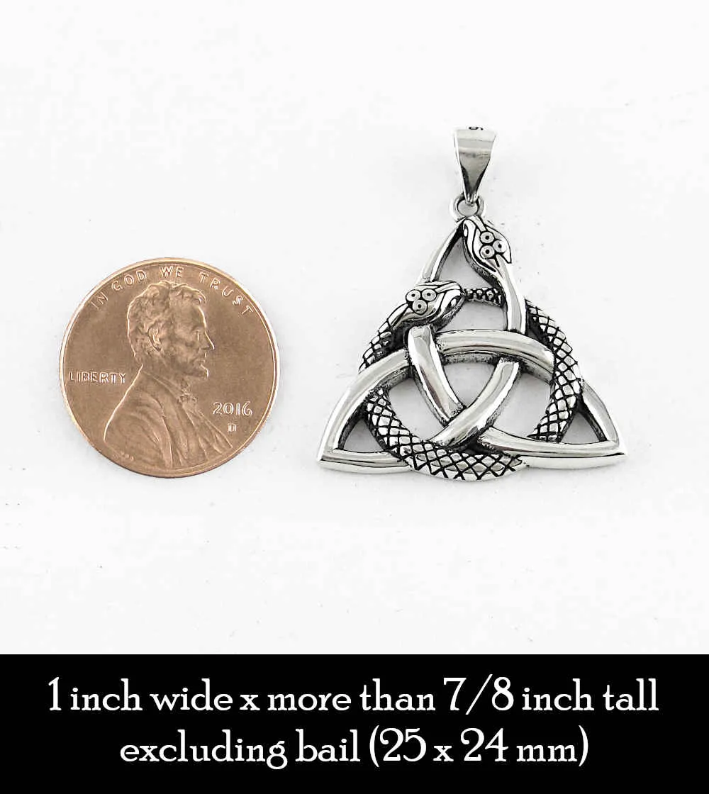 Triquetra Knot With Ouroboros Pendant