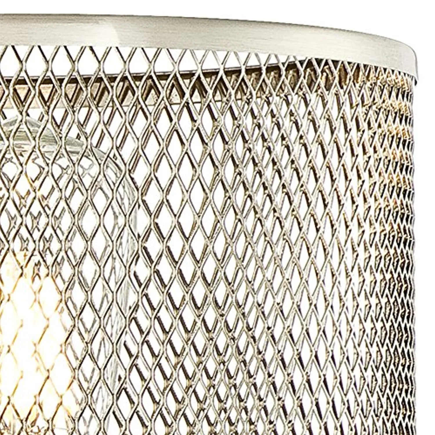 Two-Light Indoor Wall Fixture, Brushed Nickel Finish with Mesh Shades