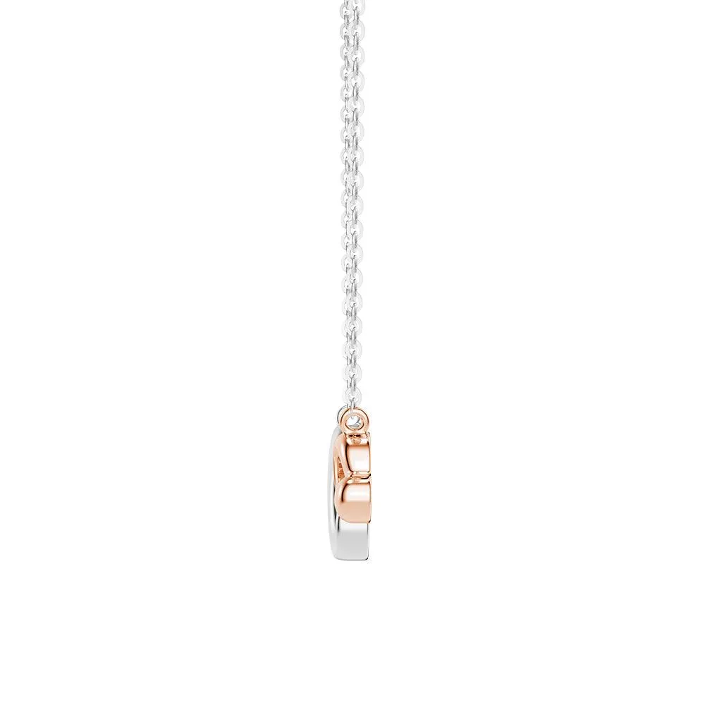 Two Tone "Infinite Love" Heart Link Infinity Necklace