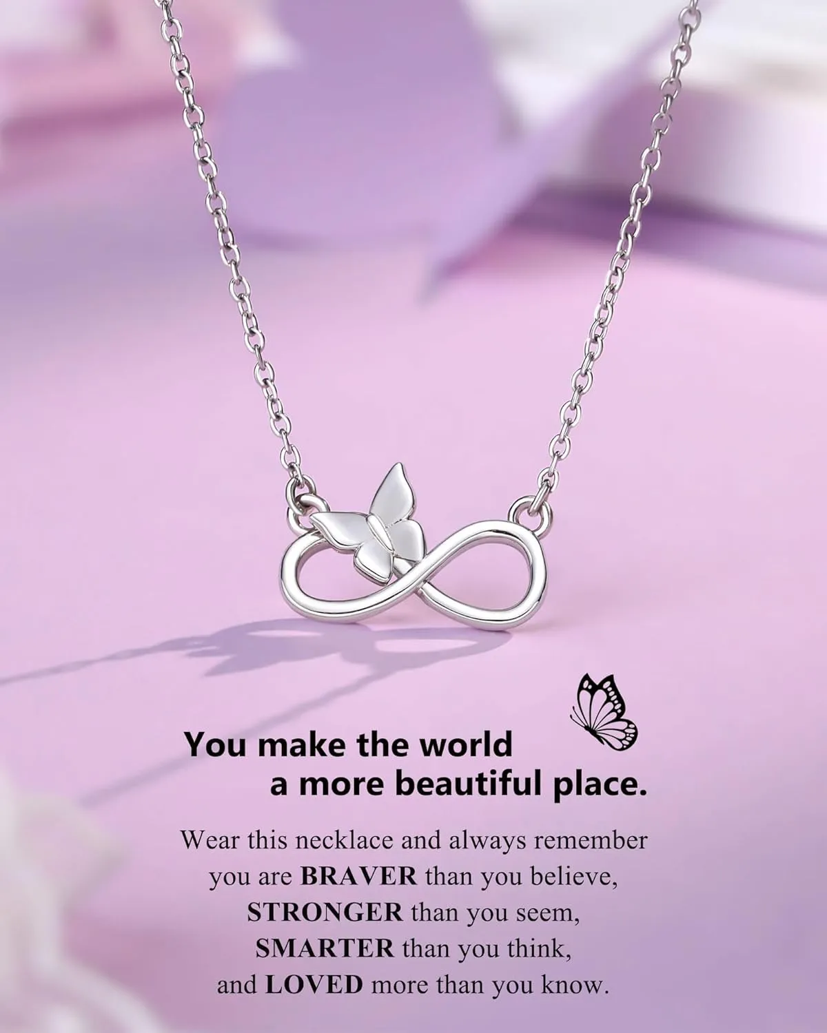 UPROMI Butterfly Necklace for Granddaughter/Daughter/Niece, Graduation Gifts for Girls