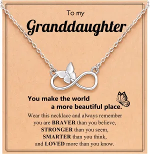 UPROMI Butterfly Necklace for Granddaughter/Daughter/Niece, Graduation Gifts for Girls