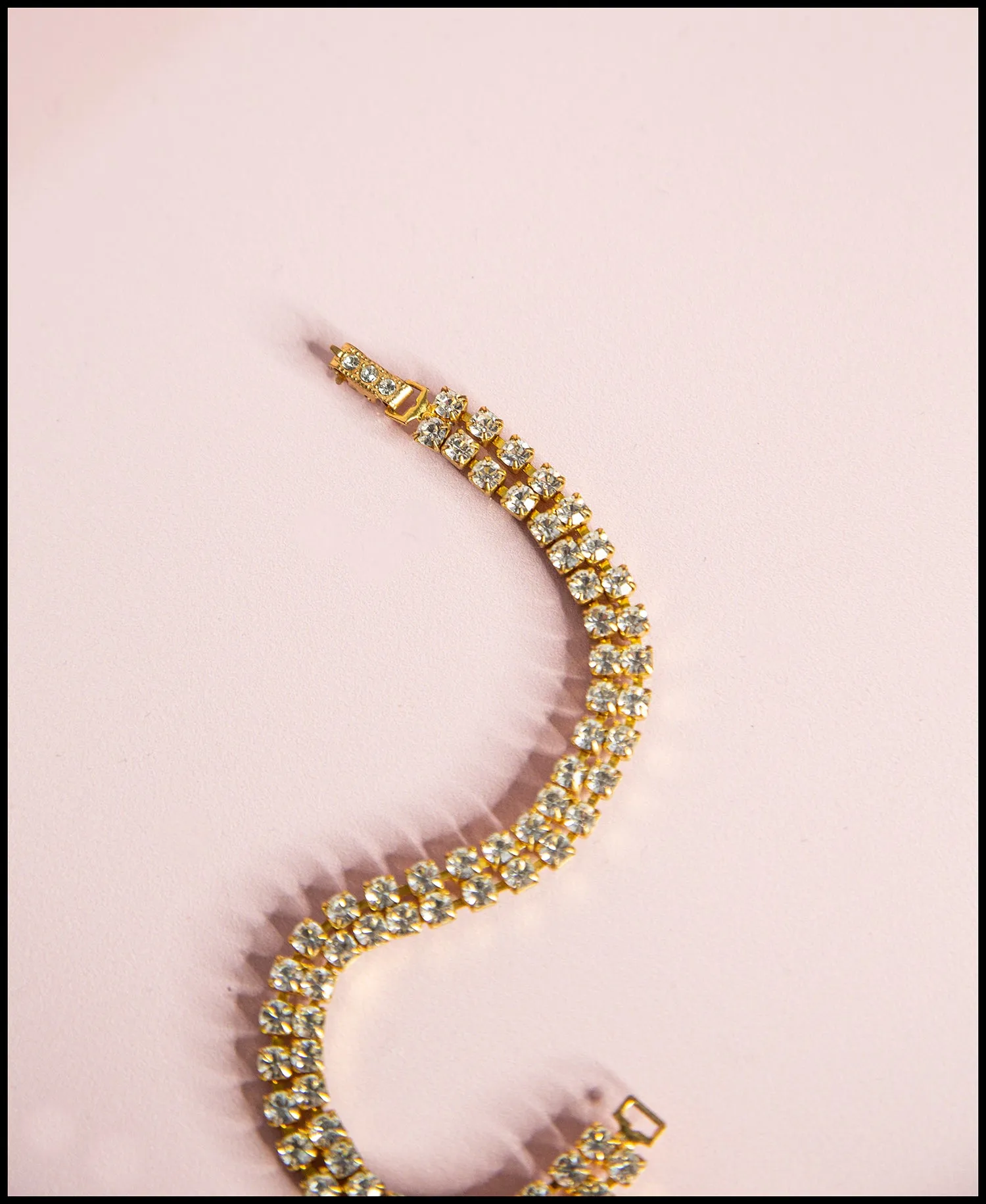 Vintage 1950s Gold Rhinestone Bracelet
