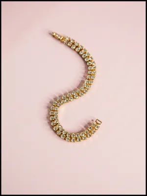 Vintage 1950s Gold Rhinestone Bracelet