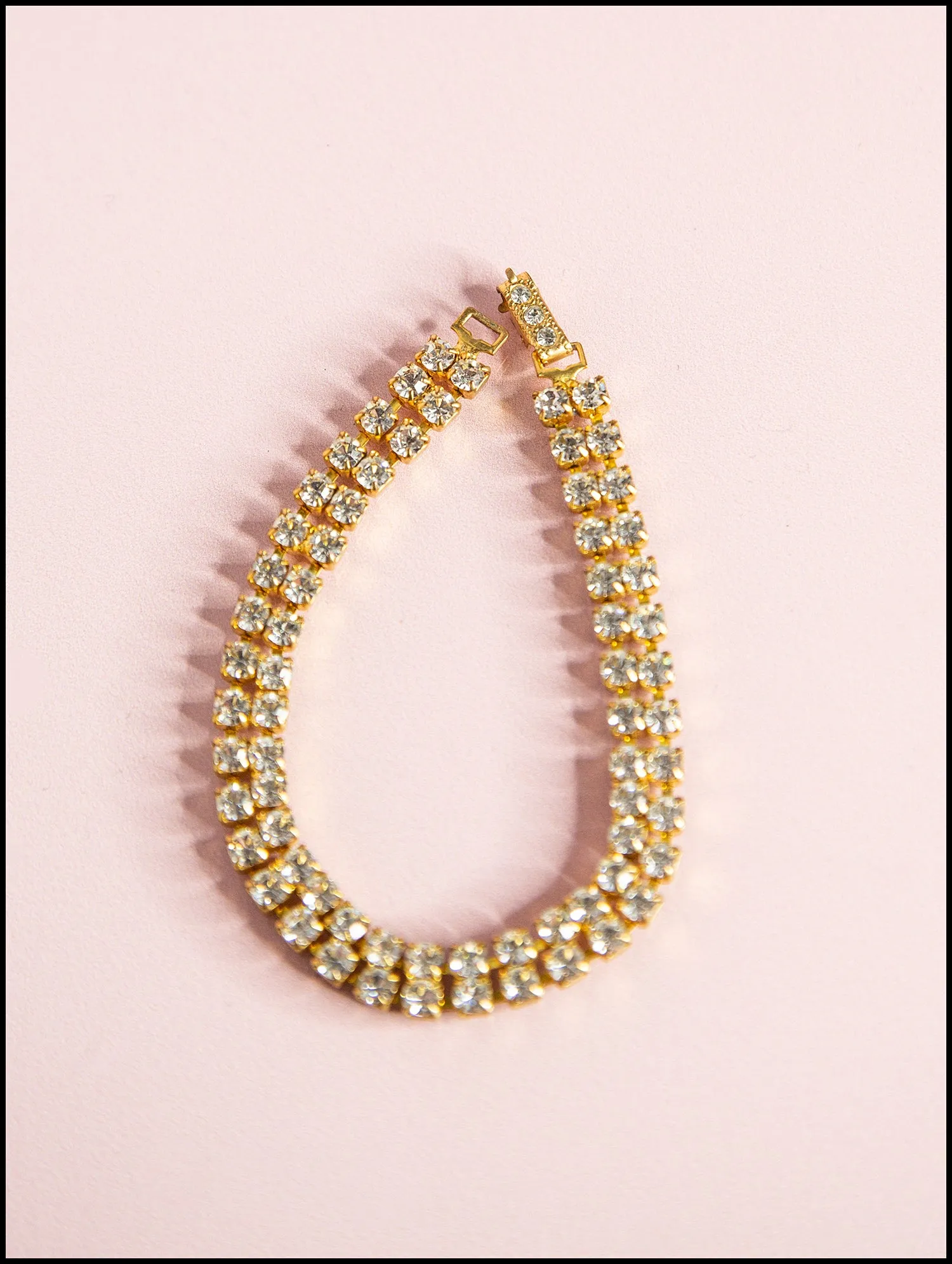 Vintage 1950s Gold Rhinestone Bracelet