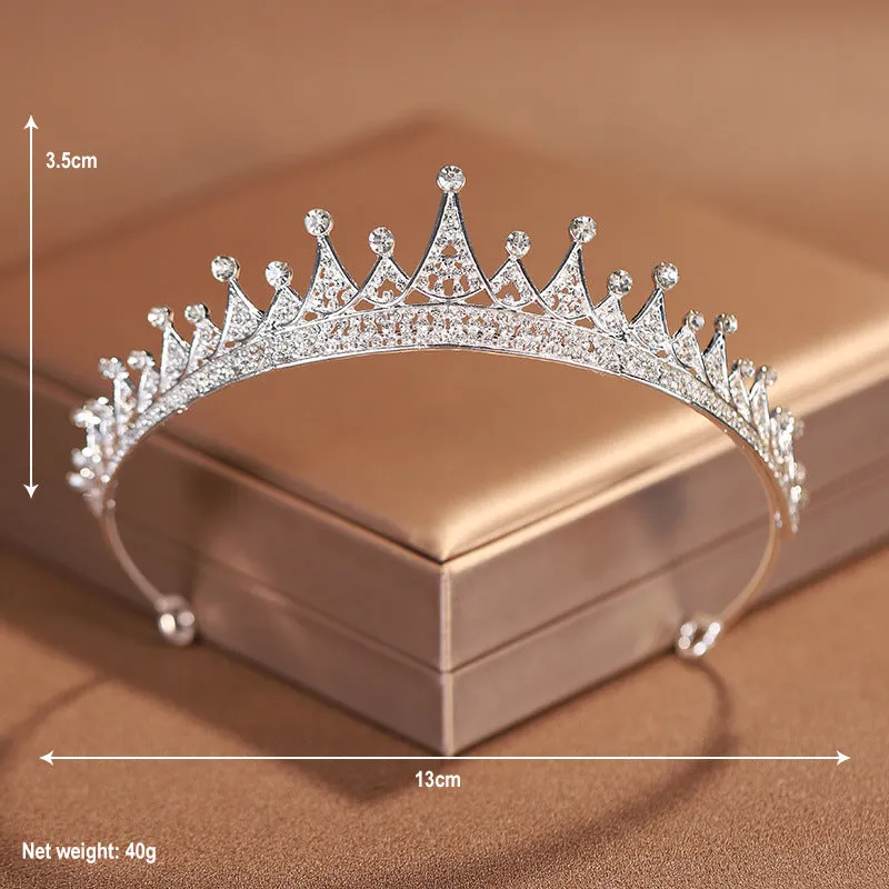 Wedding Crown Headband Bridal Headwear Three-Piece Set High-end Princess Crown