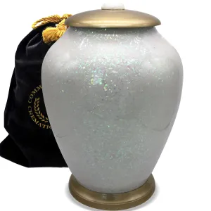 White Sparkle Cremation Urns