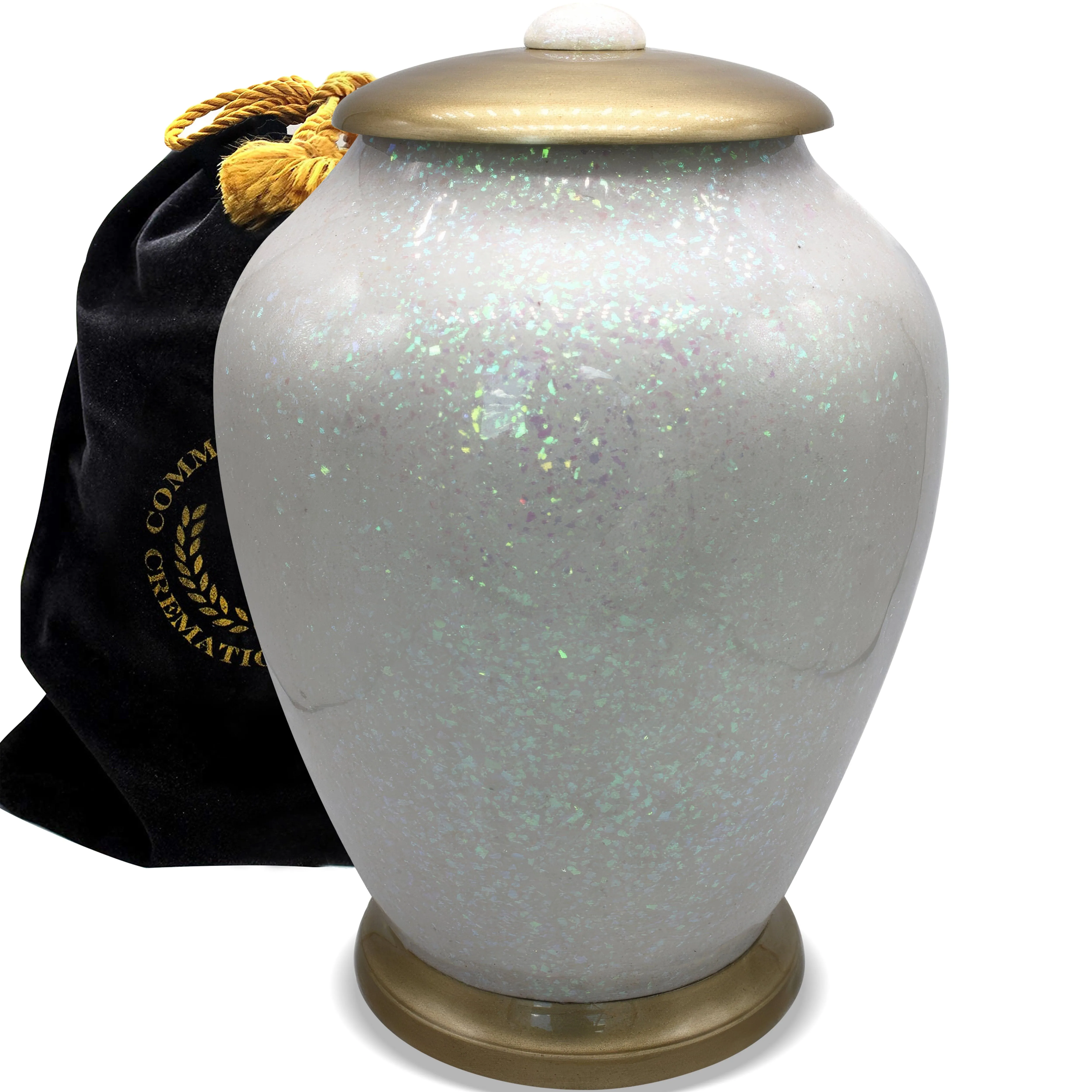 White Sparkle Cremation Urns