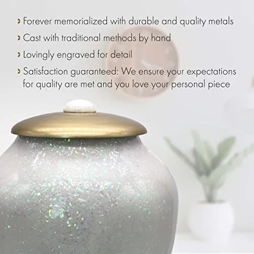 White Sparkle Cremation Urns