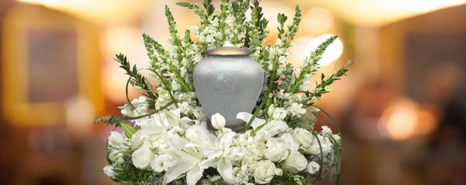 White Sparkle Cremation Urns