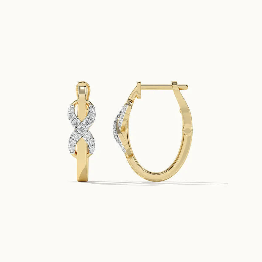 Wrapped Infinity Diamond Hoops
