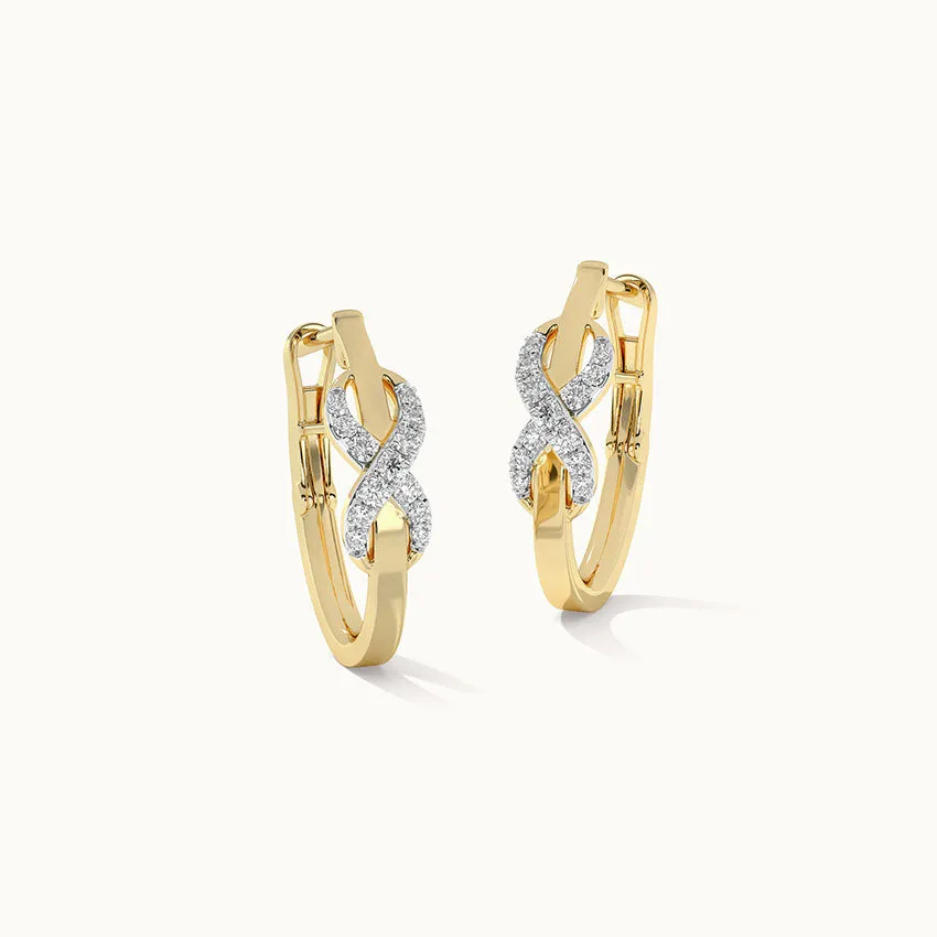 Wrapped Infinity Diamond Hoops