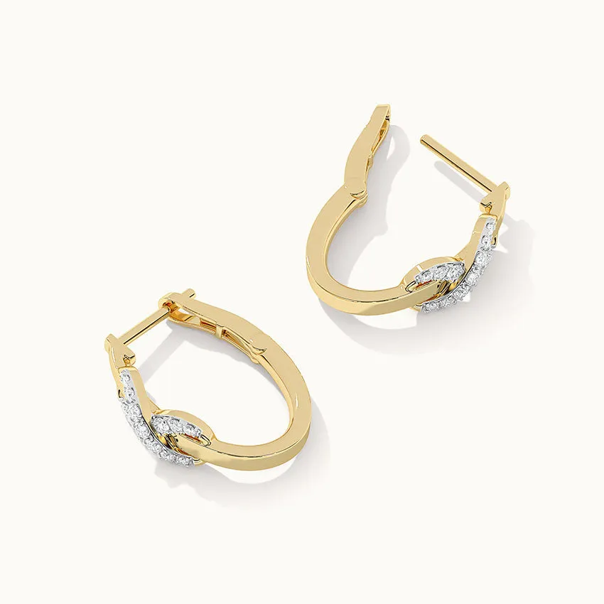 Wrapped Infinity Diamond Hoops