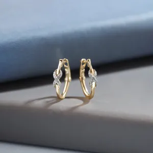 Wrapped Infinity Diamond Hoops