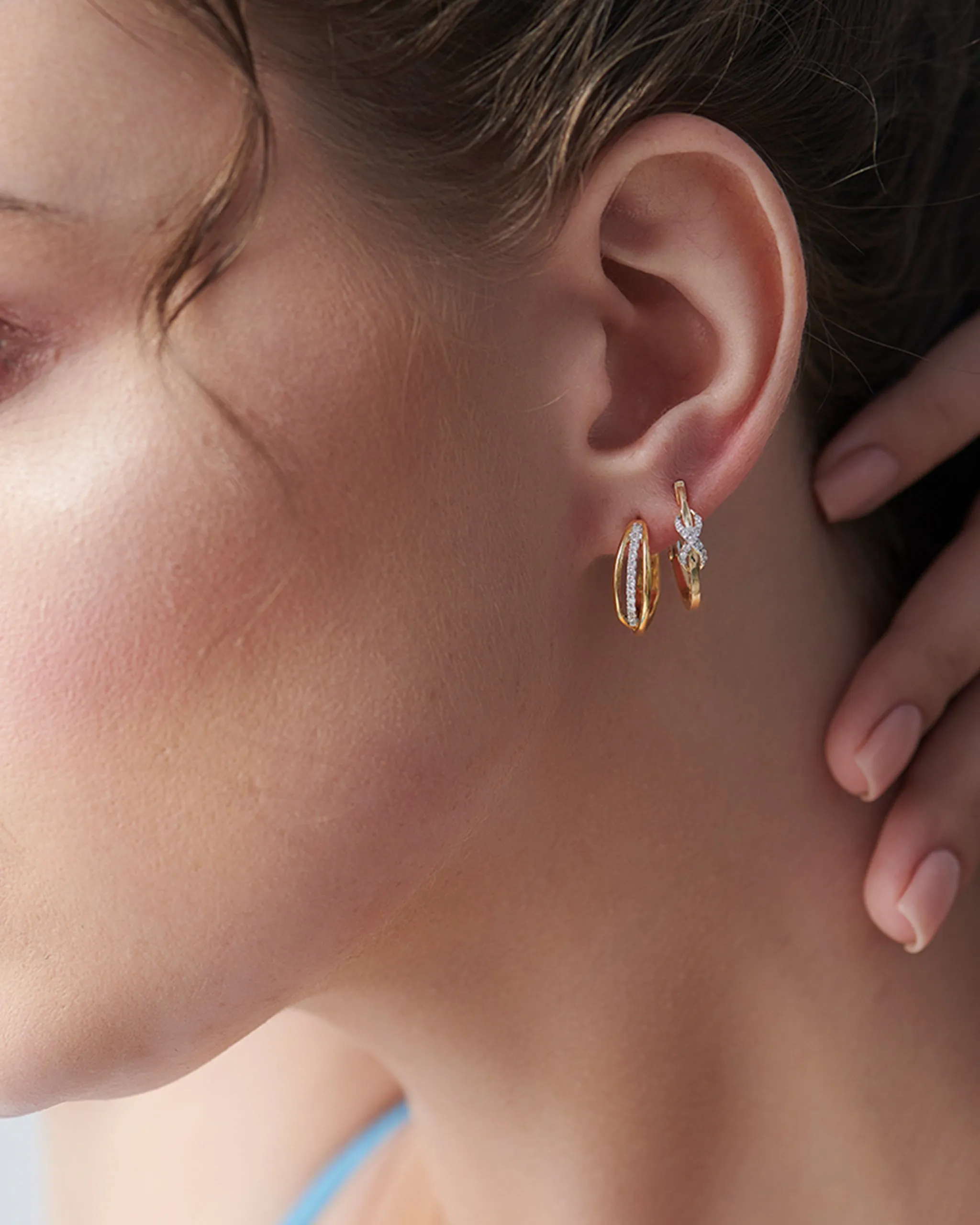 Wrapped Infinity Diamond Hoops