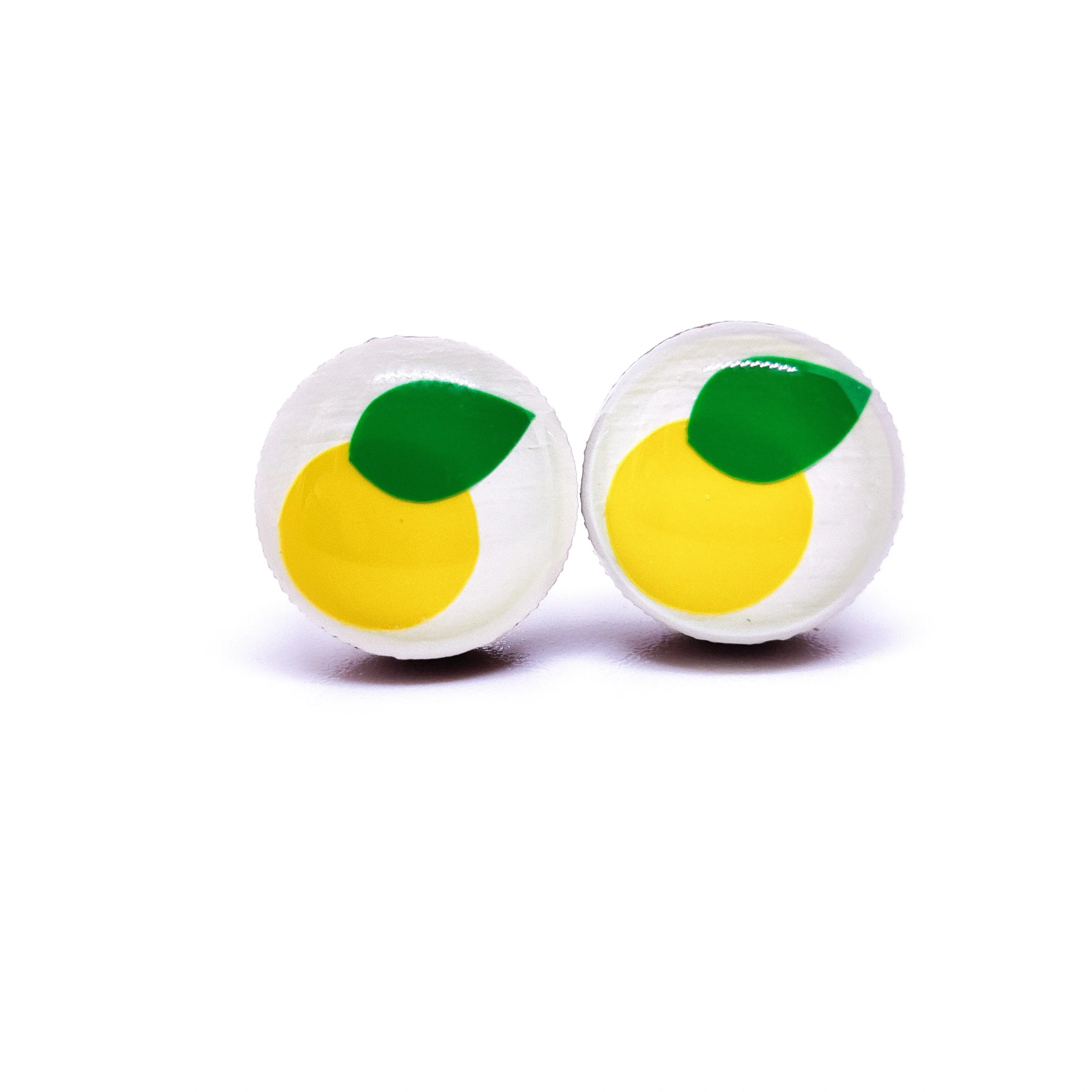 Yellow Lemon Stud Earrings by Candi Cove Designs