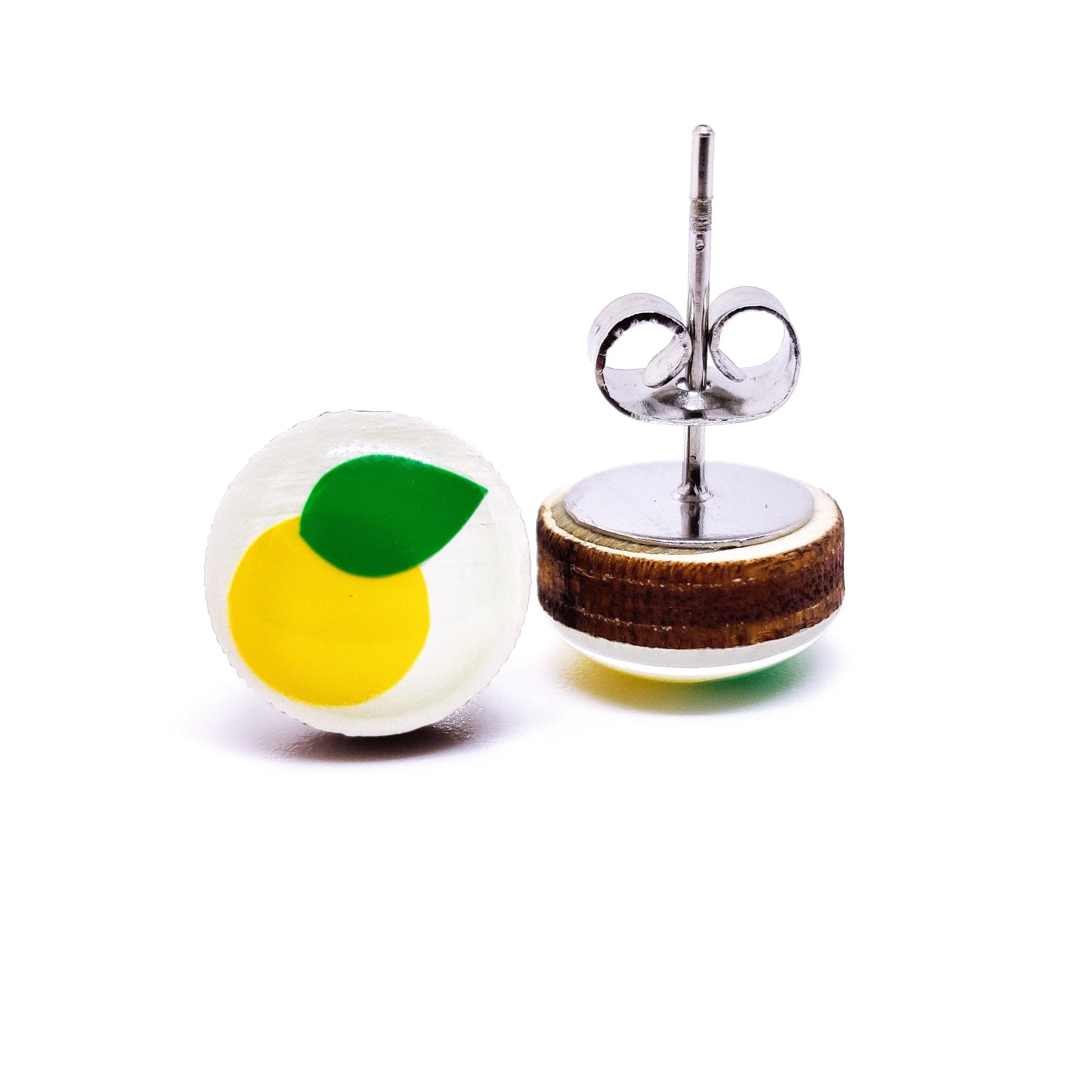Yellow Lemon Stud Earrings by Candi Cove Designs